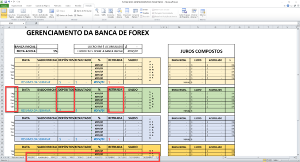 PLANILHA DE GERENCIAMENTO DE RESULTADOS PARA TRADER