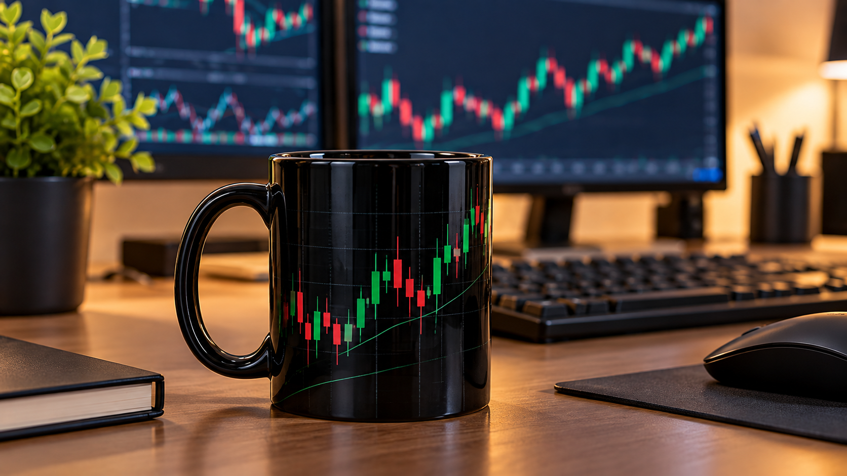 Caneca Trader Emotions Art: presente de 325 ml para quem vive o mercado