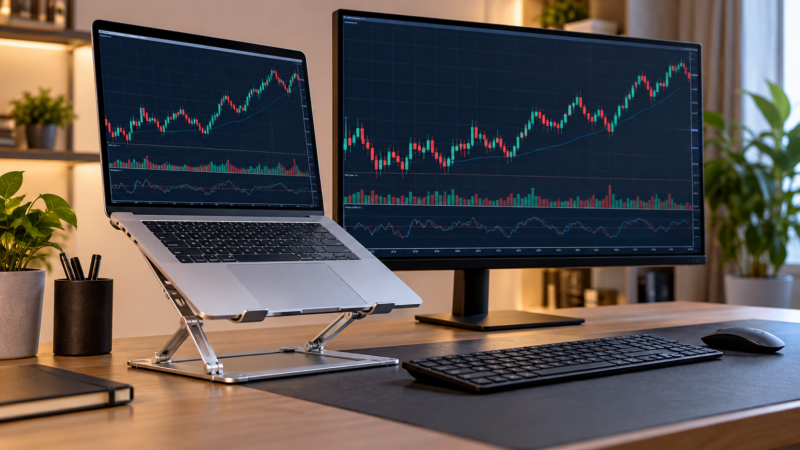 Suporte Davely para notebook: funciona bem em uma mesa de trading?